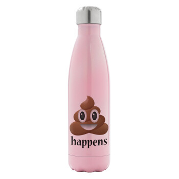 Shit Happens, Metal mug thermos Pink Iridiscent (Stainless steel), double wall, 500ml