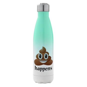Shit Happens, Metal mug thermos Green/White (Stainless steel), double wall, 500ml