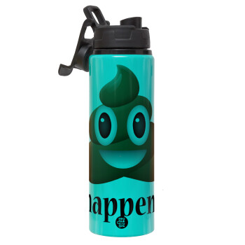 Shit Happens, Metallic water bottle with safety lid, 850ml aluminum