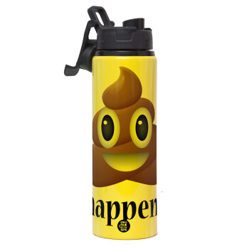 Shit Happens, Metallic water bottle with safety lid, 850ml aluminum