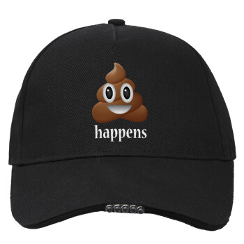 Shit Happens, Work & Activity LED Light Cap – Perfect for Night & Low Light Conditions (100% COTTON, ADULT, UNISEX)