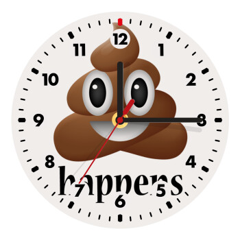 Shit Happens, Wooden wall clock (20cm)
