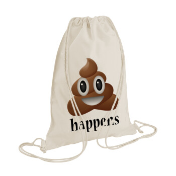 Shit Happens, Backpack bag GYMBAG natural (28x40cm)