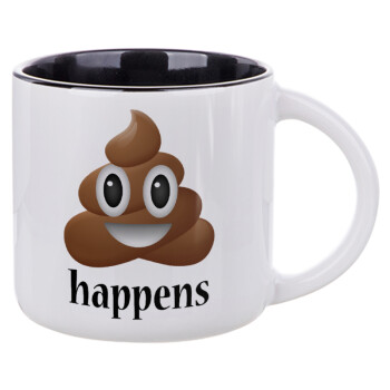 Shit Happens, Κούπα κεραμική 400ml Λευκή/Μαύρη