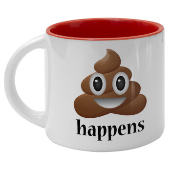 Shit Happens, Κούπα κεραμική 400ml Λευκή/Κόκκινη