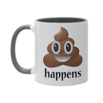 Shit Happens, Mug colored grey, ceramic, 330ml
