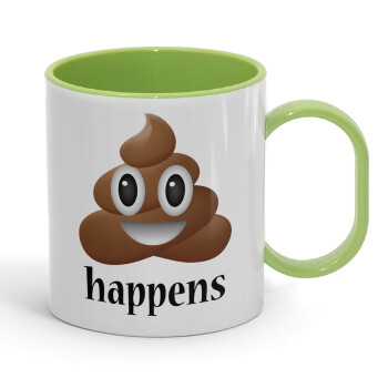 Shit Happens, Κούπα (πλαστική) (BPA-FREE) Polymer Πράσινη για παιδιά, 330ml