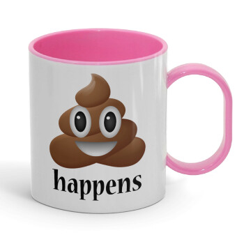 Shit Happens, Κούπα (πλαστική) (BPA-FREE) Polymer Ροζ για παιδιά, 330ml