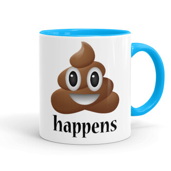 Shit Happens, Mug colored light blue, ceramic, 330ml