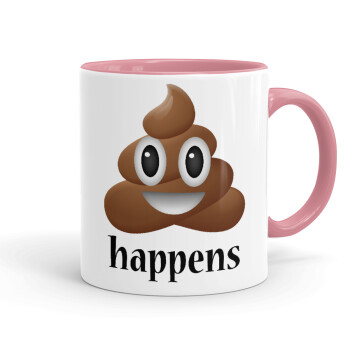 Shit Happens, Mug colored pink, ceramic, 330ml