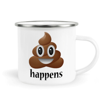 Shit Happens, Metallic enamel cup white 360ml
