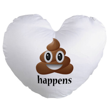 Shit Happens, Μαξιλάρι καναπέ καρδιά 40x40cm περιέχεται το  γέμισμα