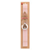 Easter Set, wooden keychain & scented flat Easter candle (30cm) (PINK)