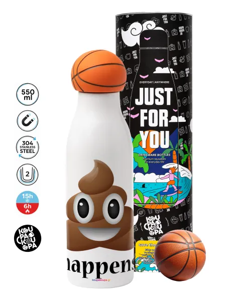 Shit Happens — Bascetball Metal mug thermos, double wall, 550ml