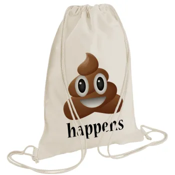 Shit Happens, Τσάντα πλάτης πουγκί GYMBAG natural (28x40cm)