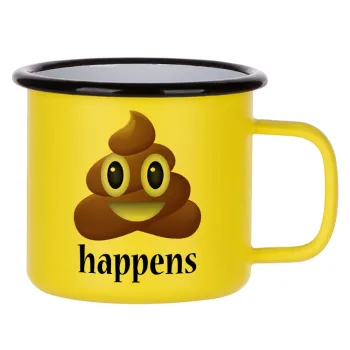 Shit Happens, Κούπα Μεταλλική εμαγιέ ΜΑΤ Κίτρινη 360ml