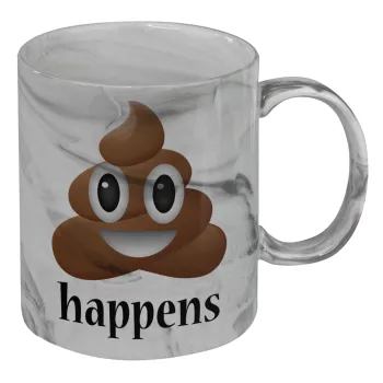 Shit Happens, Mug ceramic marble style, 330ml