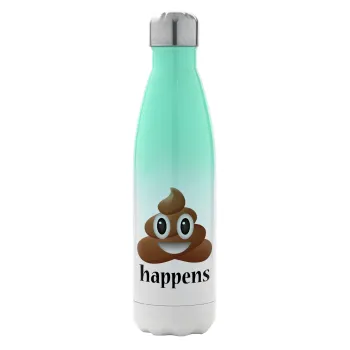 Shit Happens, Μεταλλικό παγούρι θερμός Πράσινο/Λευκό (Stainless steel), διπλού τοιχώματος, 500ml