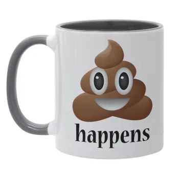 Shit Happens, Κούπα χρωματιστή γκρι, κεραμική, 330ml