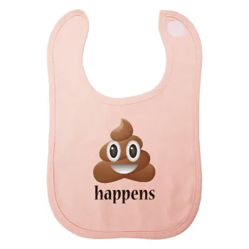 Shit Happens, Σαλιάρα με Σκρατς ΡΟΖ 100% Organic Cotton (0-18 months)