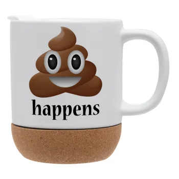 Shit Happens, Κούπα, κεραμική με βάση φελού και καπάκι (ΜΑΤ), 330ml