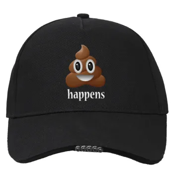Shit Happens, Work & Activity LED Light Cap – Perfect for Night & Low Light Conditions (100% COTTON, ADULT, UNISEX)