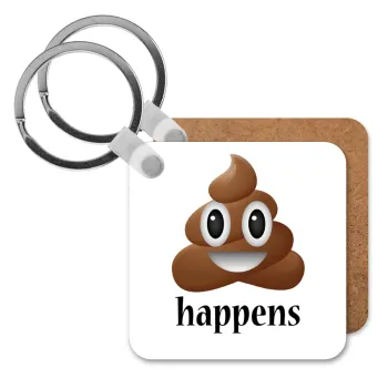 Shit Happens, Μπρελόκ Ξύλινο τετράγωνο MDF