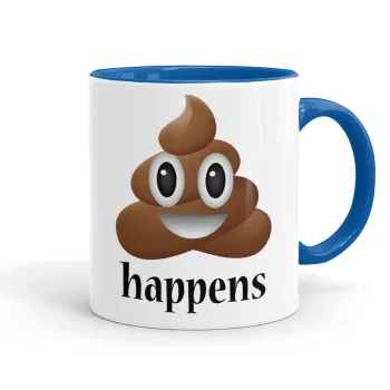 Shit Happens, Κούπα χρωματιστή μπλε, κεραμική, 330ml