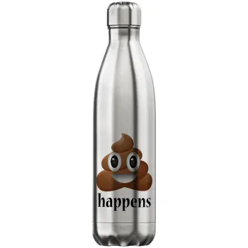 Shit Happens, Inox (Stainless steel) hot metal mug, double wall, 750ml