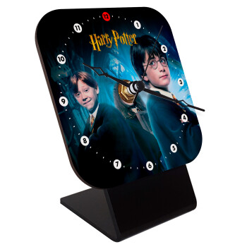 Harry potter and the philosopher's stone, Quartz Wooden table clock with hands (10cm)