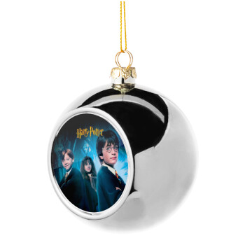 Harry potter and the philosopher's stone, Χριστουγεννιάτικη μπάλα δένδρου Ασημένια 8cm
