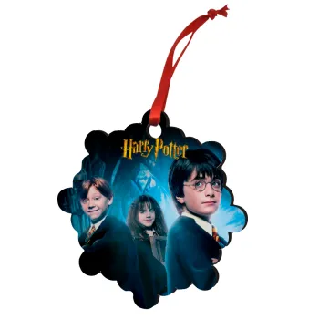 Harry potter and the philosopher's stone, Christmas ornament snowflake wooden 7.5cm