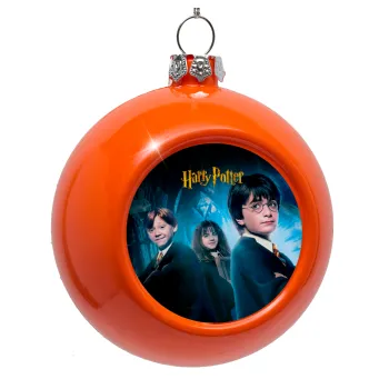 Harry potter and the philosopher's stone, Στολίδι Χριστουγεννιάτικη μπάλα δένδρου Πορτοκαλί 8cm