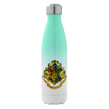 Hogwart's, Metal mug thermos Green/White (Stainless steel), double wall, 500ml