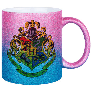 Hogwart's, Κούπα Χρυσή/Μπλε Glitter, κεραμική, 330ml