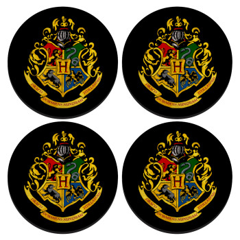 Hogwart's, ΣΕΤ 4 Σουβέρ ξύλινα στρογγυλά (9cm)