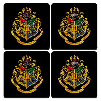 Hogwart's, ΣΕΤ 4 Σουβέρ ξύλινα τετράγωνα (9cm)