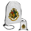 Hogwart's, Τσάντα πουγκί με μαύρα κορδόνια 45χ35cm (1 τεμάχιο)