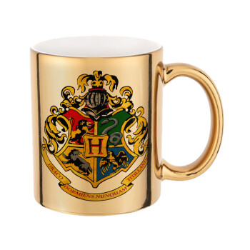 Hogwart's, Mug ceramic, gold mirror, 330ml