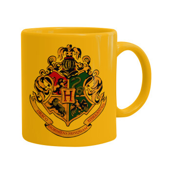 Hogwart's, Ceramic coffee mug yellow, 330ml (1pcs)