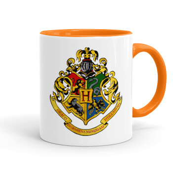Hogwart's, Mug colored orange, ceramic, 330ml