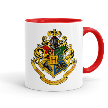 Hogwart's, Κούπα χρωματιστή κόκκινη, κεραμική, 330ml
