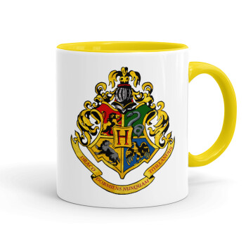 Hogwart's, Κούπα χρωματιστή κίτρινη, κεραμική, 330ml