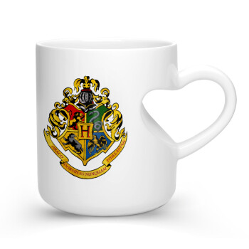 Hogwart's, Κούπα καρδιά λευκή, κεραμική, 330ml