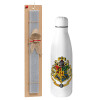 Easter Set, metallic stainless thermos bottle (500ml) & scented flat Easter candle (30cm) (GRAY)
