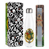 Easter candle, metallic white thermos bottle (500ml) & aromatic flat candle (30cm) (GRAY)