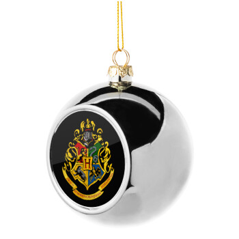 Hogwart's, Χριστουγεννιάτικη μπάλα δένδρου Ασημένια 8cm