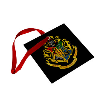 Hogwart's, Στολίδι Χριστουγεννιάτικο στολίδι γυάλινο τετράγωνο 9x9cm