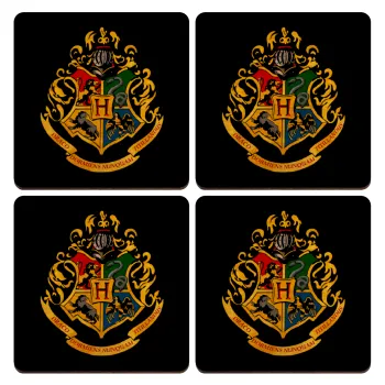 Hogwart's, ΣΕΤ x4 Σουβέρ ξύλινα τετράγωνα plywood (9cm)