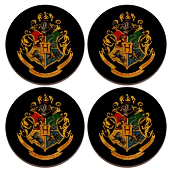 Hogwart's, ΣΕΤ x4 Σουβέρ ξύλινα στρογγυλά plywood (9cm)